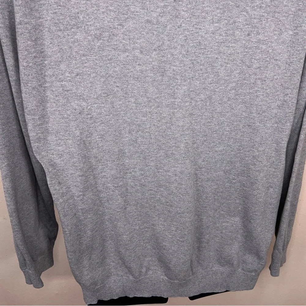 XL Liz Claiborne Grey Argyle Sweater  Vneck Academia Long Sleeve Knit